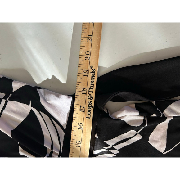 Women's AB STUDIO Black & White Abstract Print Dress XL - Picture 6 of 9